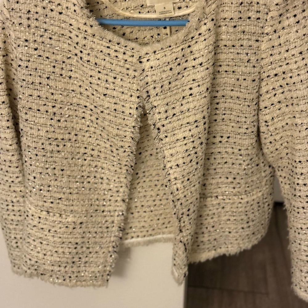Club Monaco Cream Tweed Cardigan